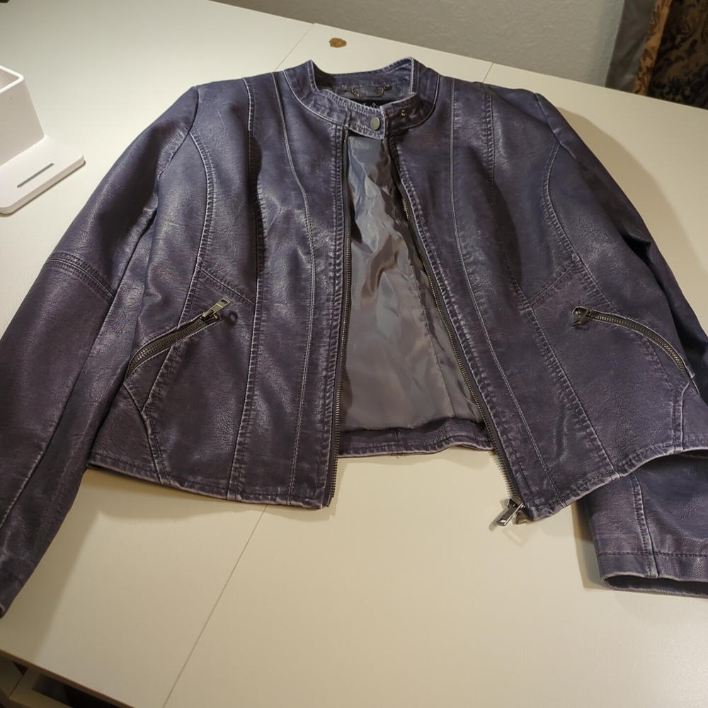 Women's Purple Leather Jacket